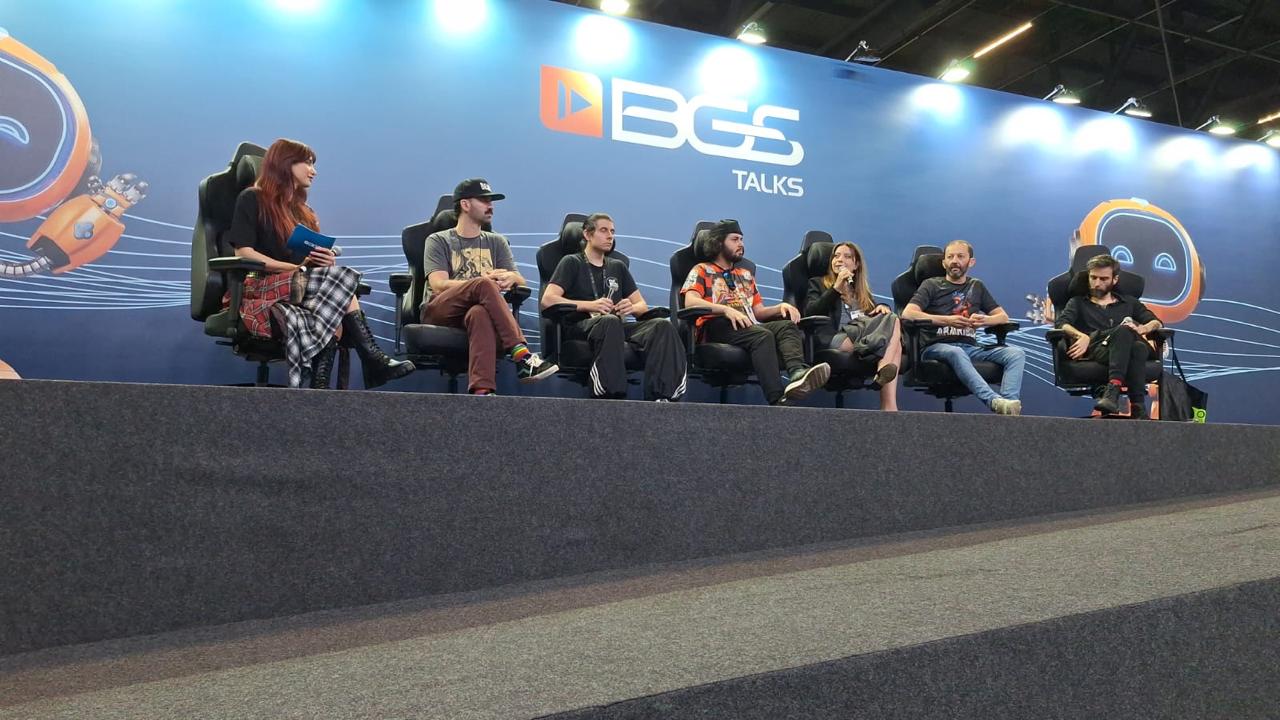 Painel no palco do BGS Talks