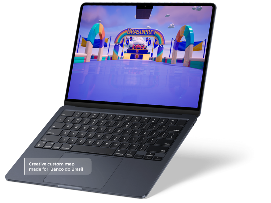 Notebook mostrando um mapa criado pela Thunder Games no Roblox